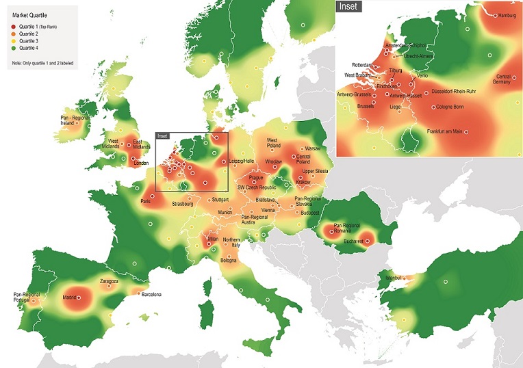 Most desirable logistics locations in Europe